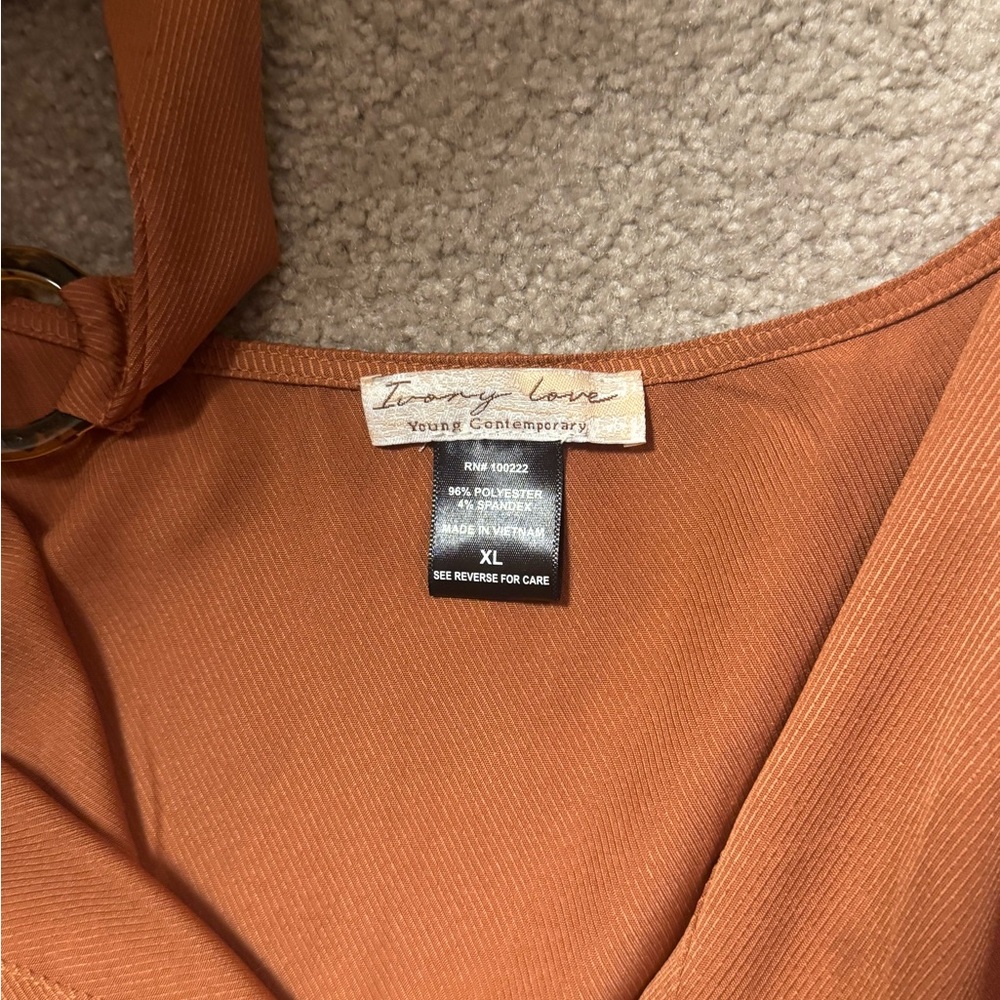 Ivory Love Orange Romper with belt